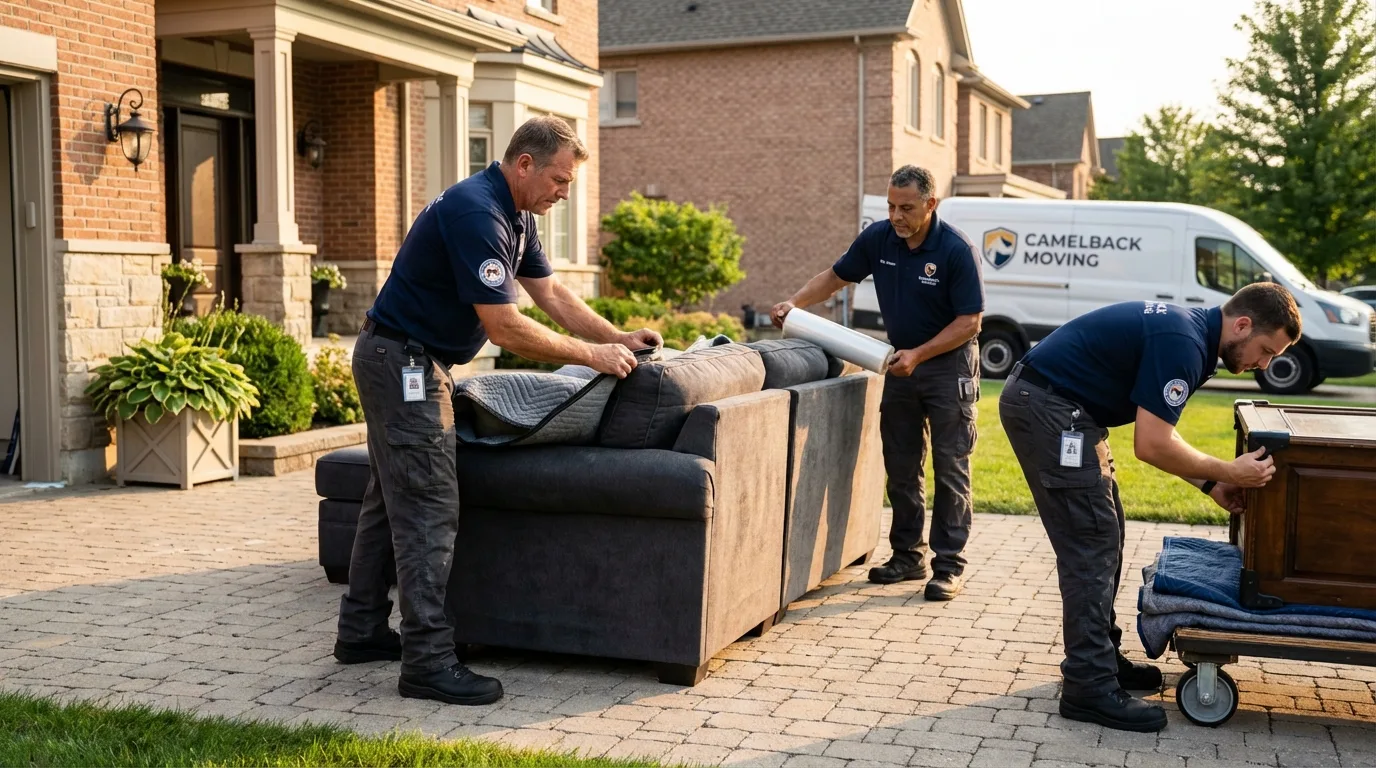Large estate moving crew wrapping furniture in Copperopolis, CA